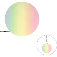 QAZQA Lampe d'extérieur intelligente blanche 45 cm IP65 avec WiFi A60 - Nura