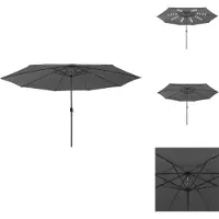 vidaXL Parasol avec lampes LED et mât métallique 400 cm Anthracite - Parasols & ombrelles