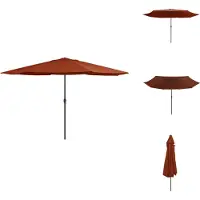 vidaXL Parasol avec mât métallique 400 cm Terrakotta-Rot - Parasols & ombrelles