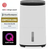 Meaco Arete One 20L Déshumidificateur d'air combiné, réservoir d'eau de 4,8 litres