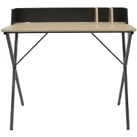 Home Deco Factory Bureau - - Brice - Épuré - Noir et Marron