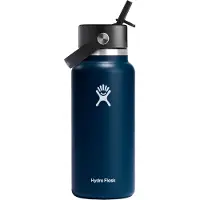 Hydroflask - Gourde isotherme - 32 Oz Wide Flex Straw Cap Indigo en Bois - Navy