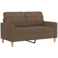 vidaXL Canapé 2 places brun 120 cm Tissu