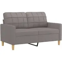 vidaXL Canapé à 2 places Taupe 120 cm Tissu
