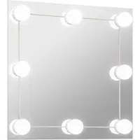 vidaXL Miroir mural avec éclairage LED Carré en verre