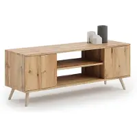 KOBI Armoire TV Focus, Table TV avec 2 portes, Lowboard dans la taille : 155 x 50 x 40 cm, armoire TV dans la couleur : Craft
