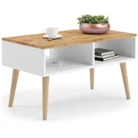 KOBI Table basse robuste SANDI, Table de salon moderne avec espace de rangement, Idéale pour le salon et le lounge