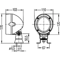 Hella Projecteur de travail halogène Mega Beam éclairage longue portée