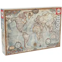 Educa Borras Puzzle mappemonde 4000 pièces - collection carte du monde - educa - 14827