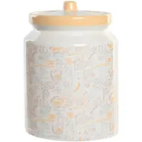DKD Home Decor Pot en dolomite - - Shabby Chic - Jaune et blanc - 15x15x21 cm - Résistant au lave-vaisselle