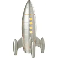 J-Line Grande Lampe À Poser Fusée Argentée 43 Cm