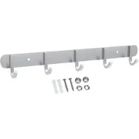 Intirilife Porte-manteaux en acier inoxydable crochets pour porte-manteaux rail de crochets