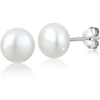 Elli Boucles d'oreilles blanc perle