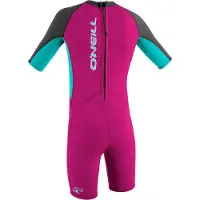 O'Neill Reactor Spring 2 Mm Junior Short Sleeve Back Zip Shorty Rose 3 Years Enfants