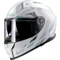 LS2 FF811 Vector II Alizer Mat Blanc Argenté Casque Intégral Taille 2XL