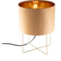 Honsel Lampe de table moderne jaune avec or - Rosalina