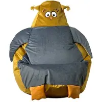 Go Gift Sac Sako pouffe Sowa gris-or L 105 x 80 cm