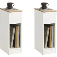SoBuy Lot de 2 Tables de Chevet avec Tiroir