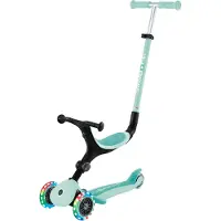 Globber GO-UP ACTIVE LIGHTS - 3 en 1 tricycle, roue et trottinette, 120/80 mm, 3 roues, hauteur réglable, menthe