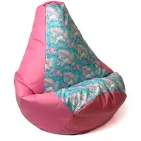 Go Gift Sac Sako pouffe Imprimé poire rose-licorne XXL 140 x 100 cm