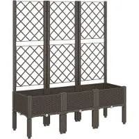 vidaXL Jardinière avec treillis marron 120x40x142 cm PP