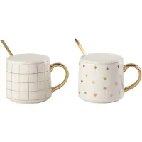 J-Line Set De 2 Tasses Et Cuillères Amélie