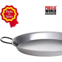 All'Grill Poêle à paella acier poli Ø 36 cm, Poêle + casserole, Argent