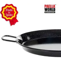 All'Grill Poêle à paella émaillée Ø 26 cm, Poêle + casserole, Argent