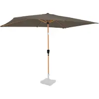 Vonroc Parasol Rapallo 200x300cm - Parasol rectangulaire haut de gamme - aspect bois | Taupe