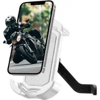 RockBros Support pour téléphone portable pour vélo et moto, support universel pour smartphone, blanc (rétroviseur)