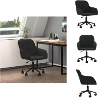 vidaXL Chaise de bureau pivotante noir velours - Chaises de bureau