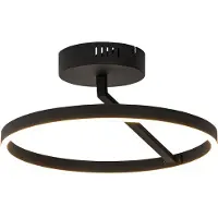 QAZQA Plafonnier design noir avec LED intégrée à 3 niveaux de luminosité - Anello