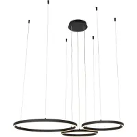 QAZQA Suspension noire avec LED 3 niveaux de luminosité 3 lumières - Anello