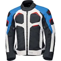 Held Veste textile imperméable Manzano Top pour moto, blanc/noir/bleu, 4XL