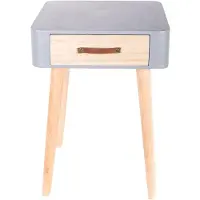Trendybed Hd3739 Chevet 1 Tiroir En Bois Mdf Blanc 37x37x37.5 Cm