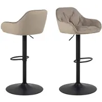 Ebuy24 Brooke tabouret de bar velours fonction pivotante beige.