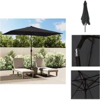 vidaXL Parasol avec mât métallique 300x200 cm noir