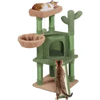 OEM Petit/grand arbre à grimper - En forme de cactus - 106 cm de hauteur - Vert/marron
