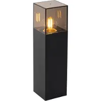 QAZQA Lampe d’extérieur sur pied noire avec abat-jour fumé 30 cm - Danemark