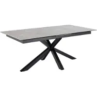 Ebuy24 Heaven table de salle à manger 100x200/240cm avec 1 plateau supplémentaires gris.