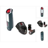 Bosch Professional GLI 12V-300 Lampe sans fil + 2x Batteries GBA 12V 2,0 Ah + Chargeur GAL 1230