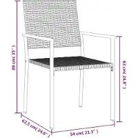 vidaXL Ensemble de jardin 3 pièces Poly rotin et acier