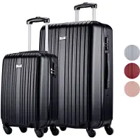 Slazenger Case Set 2 Piece - Hand Luggage Trolley 26L et Spacious Luggage Case 71L - Black