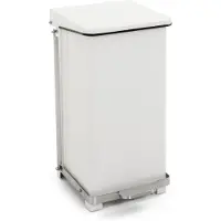Huismerk - Poubelle industrielle à pédale 45 litres - Acier - Blanc