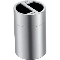 V-Part Poubelle de recyclage grand volume 2 x 60 L Poubelle de recyclage en aluminium avec 2 seaux