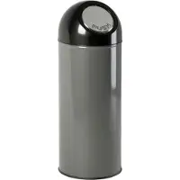 Huismerk - Abfallbehälter mit Druckdeckel 55 Liter - Steel Plastic - Matallik, Schwarz