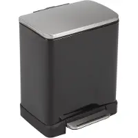 EKO - E-Cube Poubelle à pédale 20 litres - Stainless steel Plastic - noir, inox mat