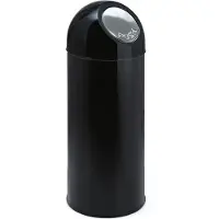 Huismerk - Abfallbehälter mit Druckdeckel 55 Liter - Steel Plastic - Schwarz