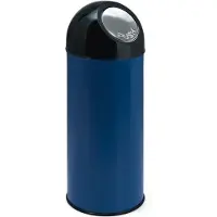 Huismerk - Abfallbehälter mit Druckdeckel 55 Liter - Steel Plastic - Blau, Schwarz
