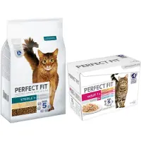 Perfect Fit Sterile 1+ Aliment sec complet pour chats adultes stérilisés riche en poulet 7 kg